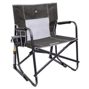 GCI Outdoor Freestyle Rocker XL Heavy Duty Folding Rocking Camping Chair, Pewter