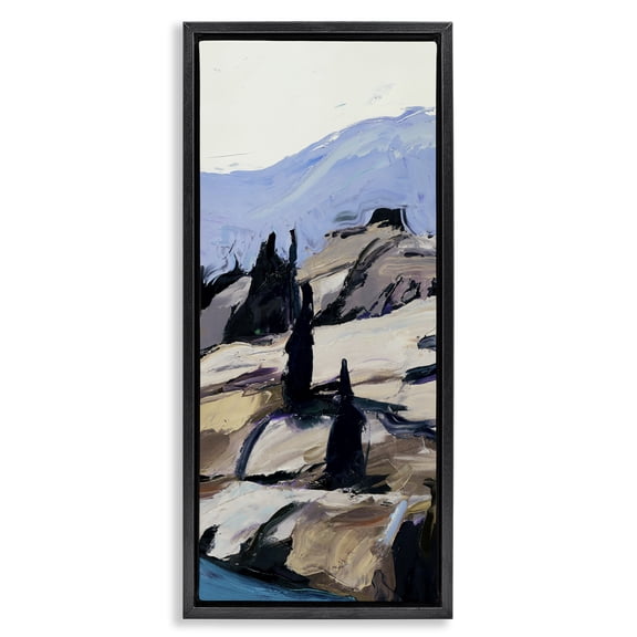 Stupell Industries Contemporary Black Floating Frame Canvas Art, 11 x 25, by Julie Denise