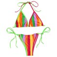 thumbnail image 2 of Neinkie Womens High Cut Thong Bikini Set Swimsuits Cami String Sexy Bathing Suit, 2 of 6