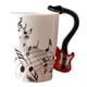 thumbnail image 2 of Taza de café de cerámica creativa con diseño de músico, taza de té y bebidas Guitarra roja, 2 of 8