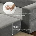 thumbnail image 3 of Convertible Sofa Bed, Folding Sofa Bed with Ottomans, Boneless Couch with High-Resilience Foam, Floor Couch for Living Room Bedroom (Light Grey), 3 of 8