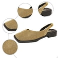 thumbnail image 5 of Rokment Metallic Glitter Closed Toe Mules Slingback Dressy Sandals for Women Stylish Casual Square-Toe Chunky Low Heels Slip on Walking Loafers Summer Fall Flat Dress Shoes Gold Size 6, 5 of 8