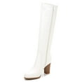 thumbnail image 5 of Ferwind Women's Riding Boots Glittering Flower Patterned Stitch Adult White  8, 5 of 8