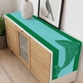 thumbnail image 4 of Green Whale Table Runner - 108 Inch Long, Kitchen Dining Table Runner Dresser Scarves, Mandalas Boho Modern Abstract Aqua Stripe Farmhouse Decor for Coffee Tables Wedding Party Banquet, 4 of 8