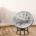 thumbnail image 4 of Abbracc Patio Intérieur-Extérieur Chaise suspendue en osier simple Coussin Gris, 4 of 8