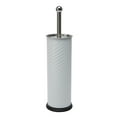 thumbnail image 3 of Bath Bliss Swirled Texture Toilet Brush & Holder in White, 3 of 10