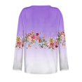 thumbnail image 5 of Aoiroe Holiday Party Tops For Women Tops For Women Trendy Comfort Colors Tshirt V Neck Tops For Women Fitted Long Sleeve Shirt Women Womens Fall Tops Fitted Long Sleeve Tops For Women Purple S, 5 of 5