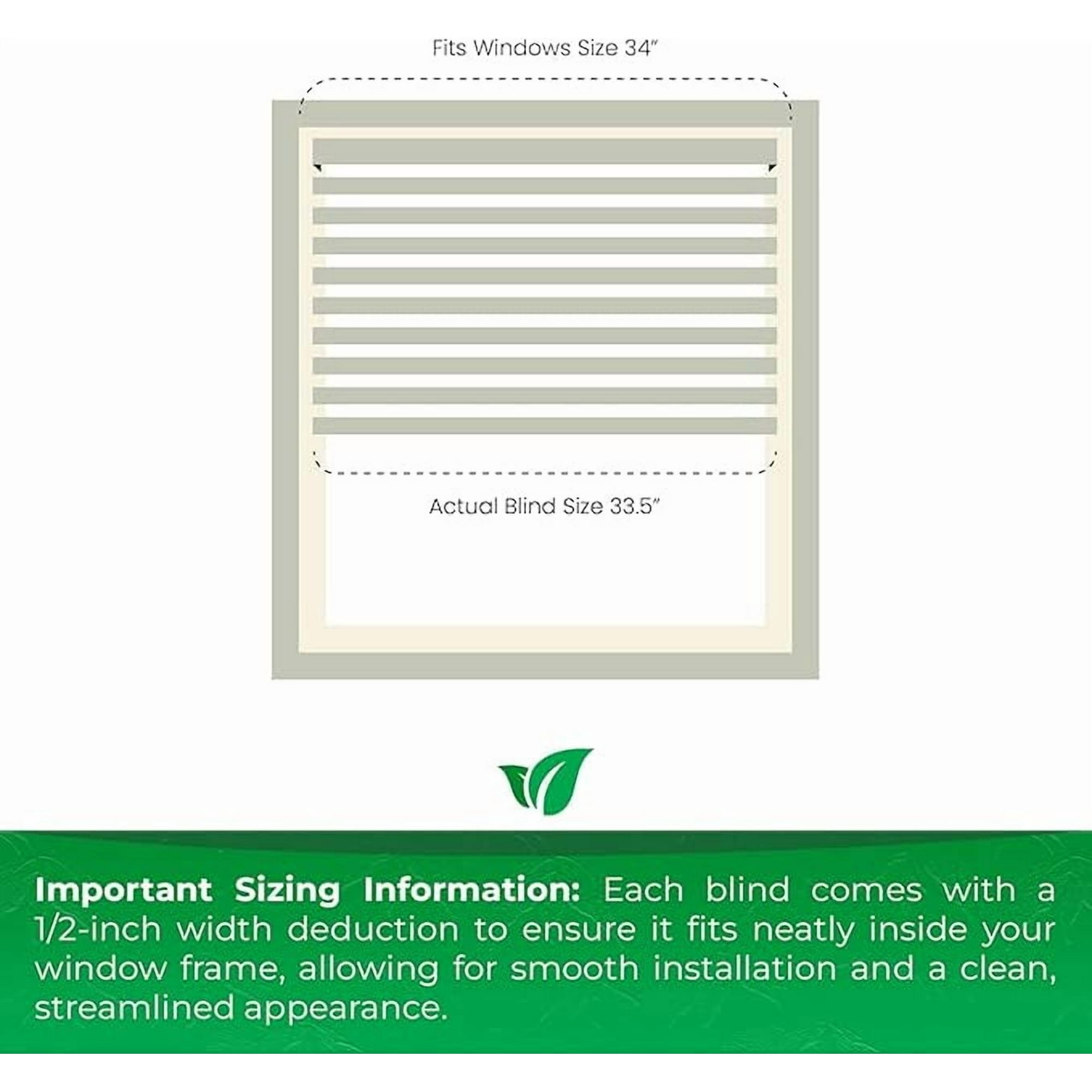 Calyx Interiors 2.5-Inch Cordless Faux Wood Blinds – 34"W x 60"H, White Ultra-Privacy Window Blinds for Indoor Windows, Superior Views (Actual Size 33.5 in. W x 60 in. H)