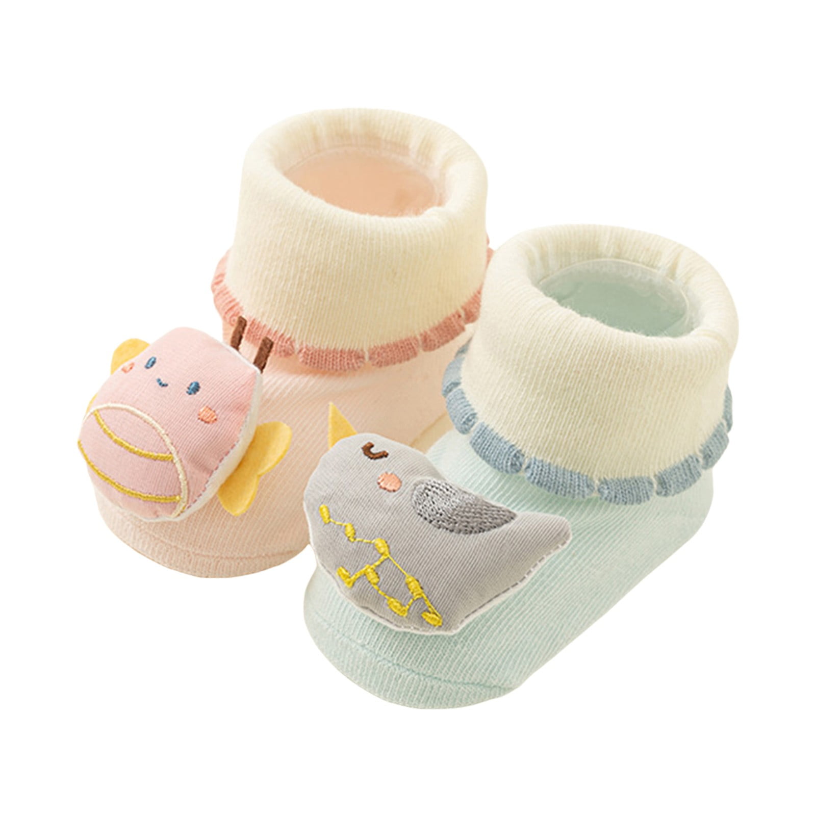 B91xZ Baby Toddler Sock Shoes Cute Cartoon Anti Skid Baby Booties Sock Slipper Shoes Blue 6 Months Walmart