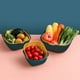 thumbnail image 2 of Paquete de 6 coladores, cesta coladora de plástico de doble capa con asas, apilable, ahorra espacio, cesta de almacenamiento para lavar, drenar, pasta, frutas, verduras, arroz, verde y amarillo, 2 of 5