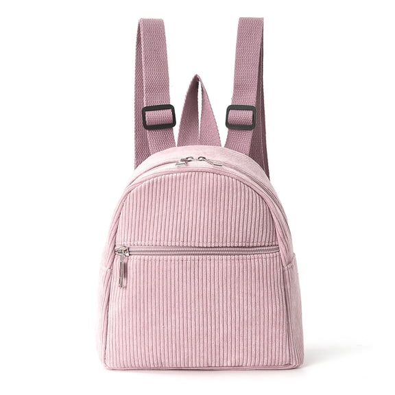 UJNDER School Mini Corduroy Lightweight Double Shoulder Bag with Multiple Pockets for School Travel Everyday boy bookbag Pink,One Size