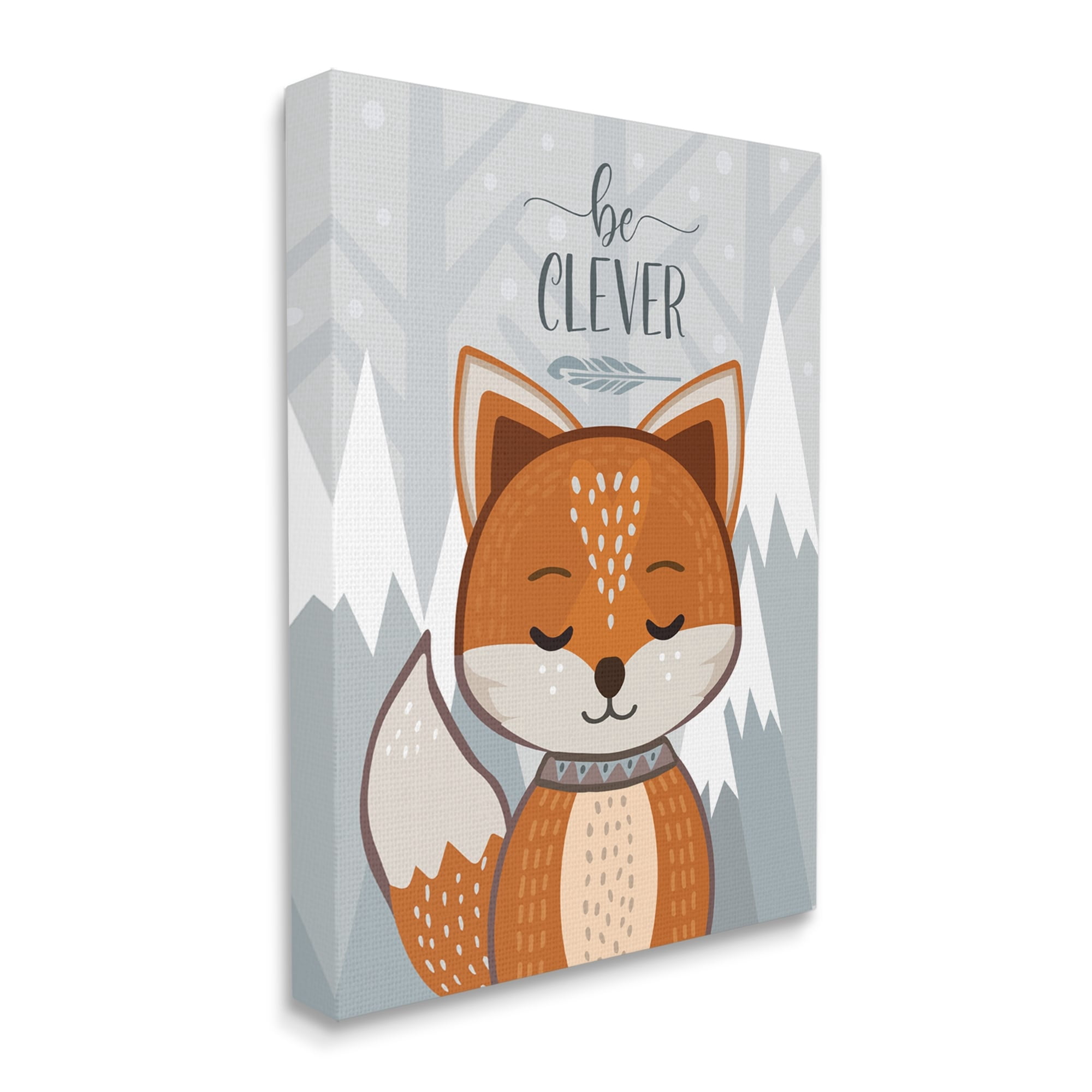 Stupell Industries Be Clever Phrase Cute Fox Mountain Forest,30 x 40,Designed by AE Design