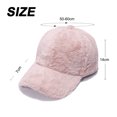 thumbnail image 2 of Gorra de béisbol de invierno para mujer, gorra de béisbol cálida de color sólido de lana de cordero para viajes al aire libre, 2 of 5