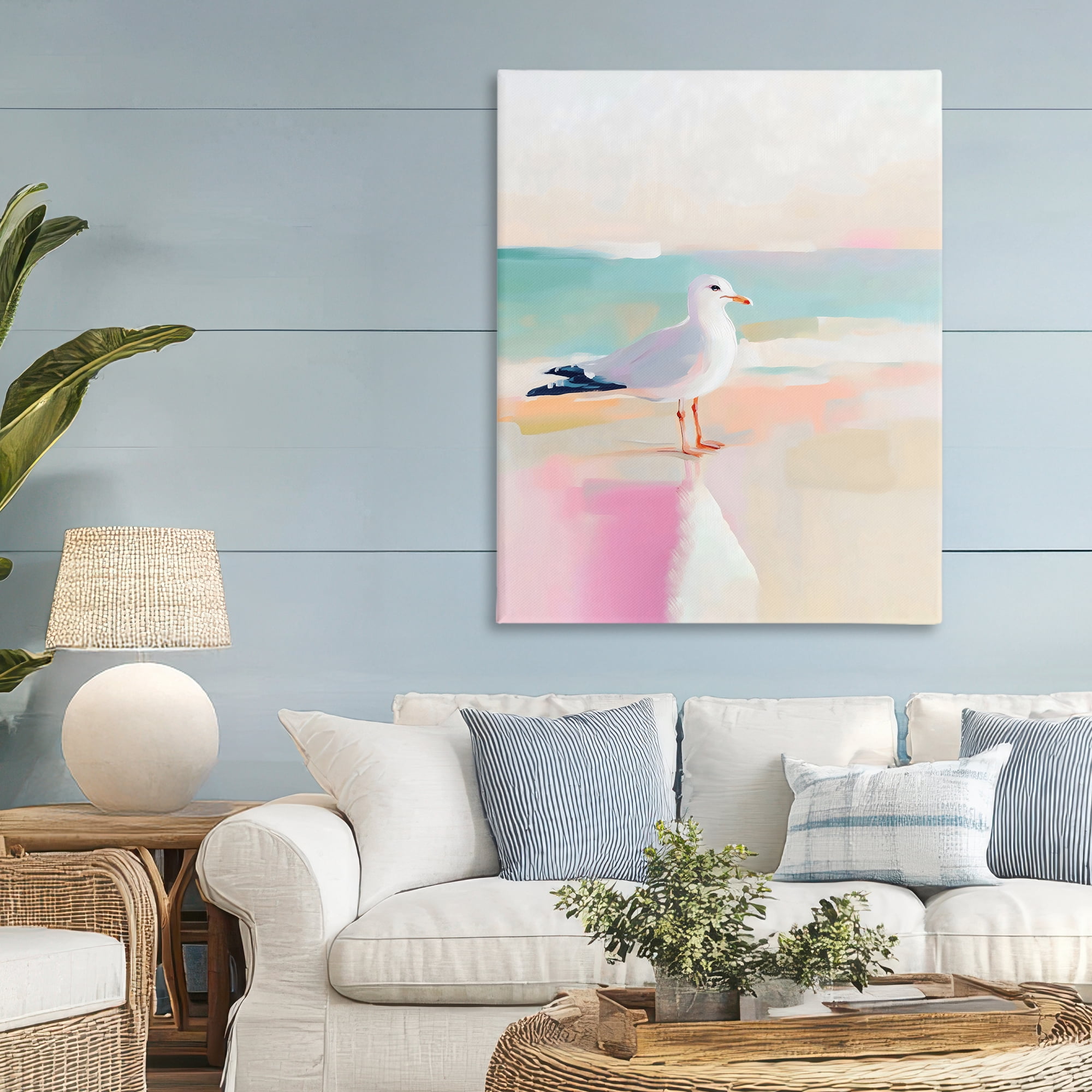 Stupell Industries Seagull Beach Tranquil Reflection Canvas Wall Art, design by The Prints Vibe