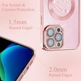 thumbnail image 4 of iPhone 14 Pro Max case, Compatible with MagSafe Luxury Glitter Bling Plating Love with Cute Heart Phone Case Full Camera Lens Protection Magnetic Case for Women Girls Back Cover(Pink), 4 of 11