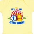 thumbnail image 4 of Inktastic Its My Birthday Circus Tent with Lion 1 Year Old Boys or Girls Baby Bodysuit, 4 of 5
