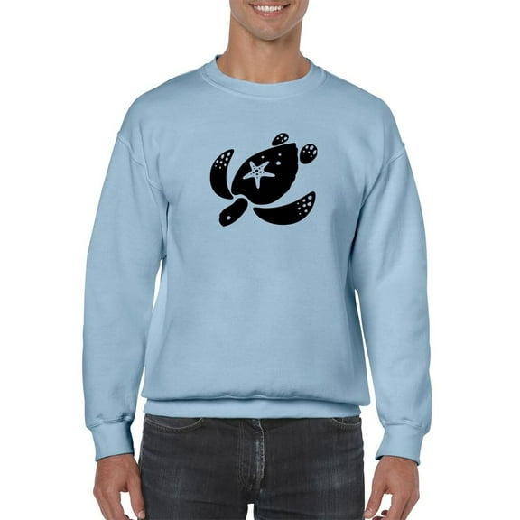 Sea Turtle Stencil Art Sweatshirt Men -Image by Shutterstock, Male Medium