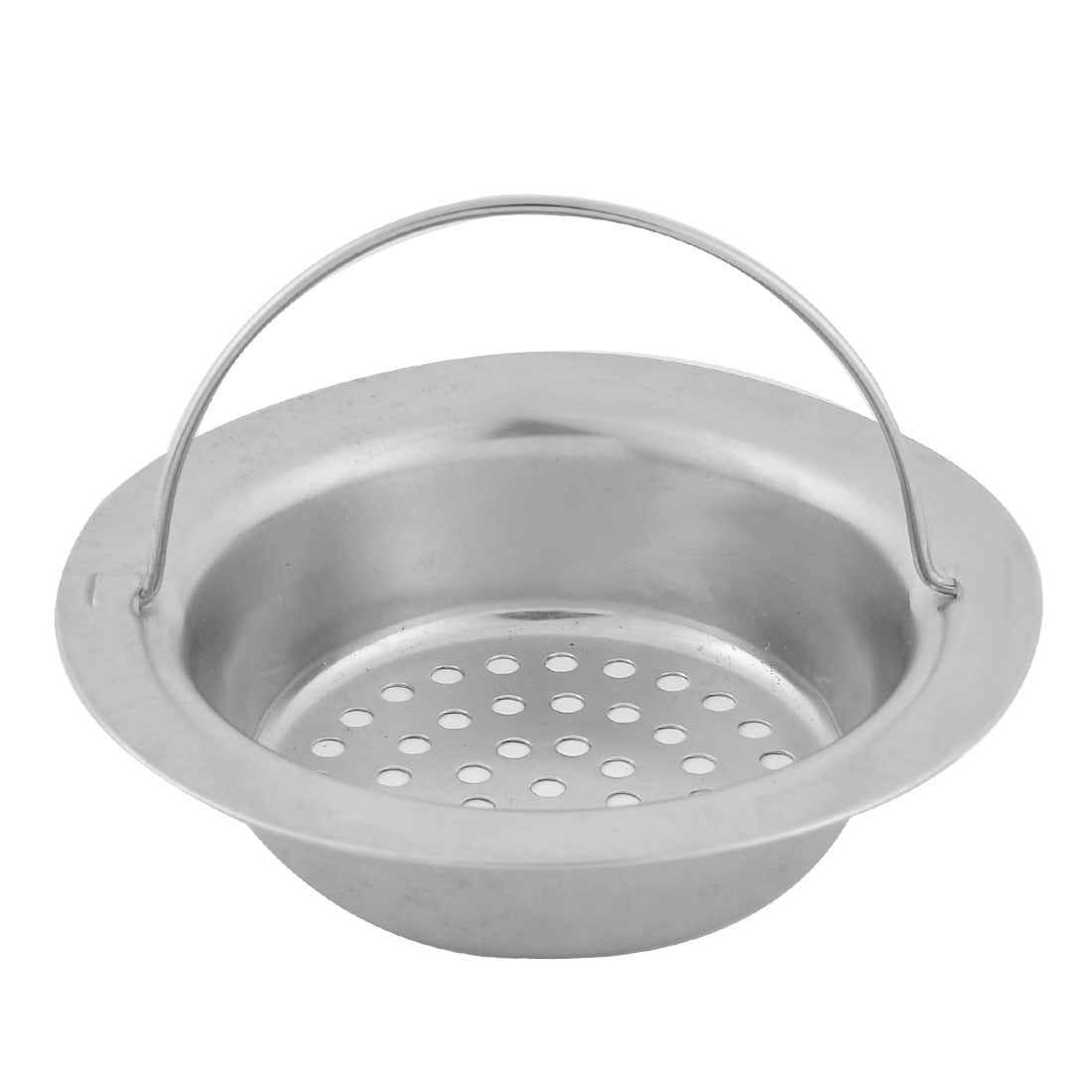 Home Kitchen Stainless Steel Handheld Basin Sink Strainer Drainer Silver Tone
