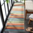 thumbnail image 3 of SAFAVIEH Cabana Fedelma Striped Indoor/Outdoor Runner Rug, Ivory/Green, 2'2" x 7', 3 of 10