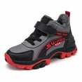 thumbnail image 2 of Kureaily Boys Winter Sneakers Durable Thick Sole Outdoor Sports Shoes With Kids Hiking Boots For Cold Weather Adventures/ Size 2.5,10.5-11 Years(Red), 2 of 5