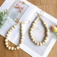 thumbnail image 4 of 2Pcs Curtain Wood Bead Tiebacks Farmhouse Curtain Holdbacks Boho Decor Accessories,White, 4 of 7