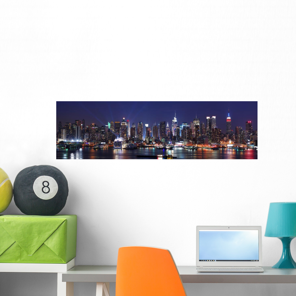 New York City Skyline Wall Mural by Wallmonkeys Peel and Stick Graphic ...