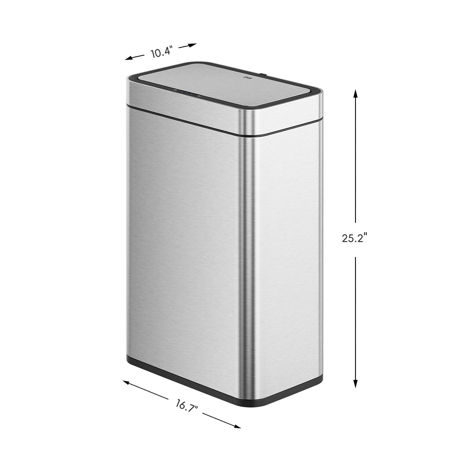 EKO Matte Stainless Steel Motion Sensor Kitchen Trash Can 13.2 Gallon