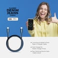 thumbnail image 4 of Liquipel Powertek Denim 6' USB-C to USB-C Cable, Blue, 4 of 7