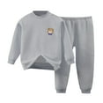 thumbnail image 2 of Youmylove Children Autumn Winter Warm Underwear Top Pants Set Plus Thick Long Sleeve New Boys Girls Home Wear Leisure Child Clothing, 2 of 6