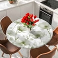 thumbnail image 2 of Sage Green Spring Floral Table Cloth, Round Fitted Tablecloths with Elastic Edge, Summer Botanical Watercolor Vintage Wipeable Waterproof Table Cover for Kitchen Wedding 55-60 Inches, 2 of 4