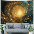 thumbnail image 4 of JRXY Gold and Blue Abstract Art Tapestry Painting, 4 of 6