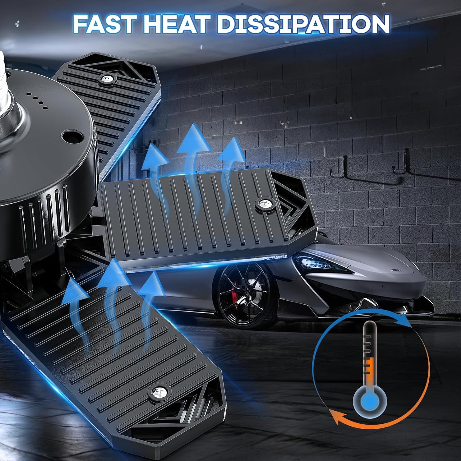 FEFEFW-LED Garage Light - 200W 20000LM Garage Lights Ceiling LED, 6500K Shop Lights Screw in E26/E27 Bulb Socket with 6 Deformable Panels, Lighting for Workshop Basement Barn