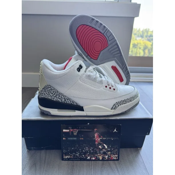 Ni - ke 2003 Ni - ke Air Jordan III 3 White Cement Size 9 DS