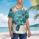 thumbnail image 3 of Fotbe Watercolor Sea Turtle Camisa Hawaiana para Hombre Unisex – Camisa Casual de Verano con Botones de Manga Corta de Algodón y Lino,XX-Large, 3 of 7