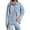 Light Blue, variant on Women's Oversized Denim Shacket Button Down Long Sleeve Chest Pockets Trendy Black M