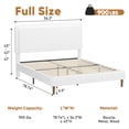thumbnail image 4 of Frostbloom Full Size Bed Frame with Boucle Adjustable Headboard, Cloud Style Upholstered Platform Bed, White, 4 of 10