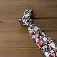 thumbnail image 2 of Spring Notion Men's Salt Shrinking Seersucker Cotton Floral Print Necktie, 2 of 4
