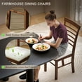 thumbnail image 5 of Demi Bonn 37" Wooden Dining Chairs Set of 4, Farmhouse Upholstered Kitchen Chairs with Rubber Wood Frame for Home, Dining Room, Brown, 5 of 7
