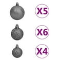 thumbnail image 5 of vidaXL Artificial Pre-lit Christmas Tree with Ball Set Silver 180 cm PET, 5 of 5