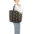 thumbnail image 5 of Horeoi Mardi Gras Shiny Green Purple for ​Reinforced Shoulder Tote Bag Scratch-Proof Design Spacious Organizer Crossbody Carry Daily Commute Must-Have, 5 of 7