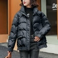 thumbnail image 3 of Winter Warm Coats for Womens Fashion Plus Size Long-sleeved Solid Color Light Shiny Down Jacket Long-sleeved Jacket, 3 of 7