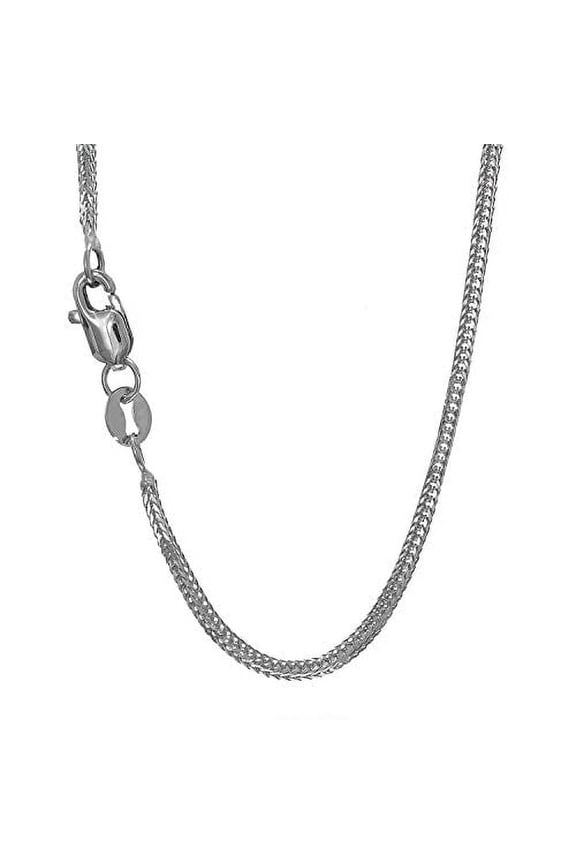 JewelStop 14k Solid White Gold 1 mm Foxtail Chain Necklace, Lobster Claw Clasp - 20 Inches, 3.2gr.