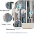 thumbnail image 5 of Teal Farmhouse Daisy Curtains, Wooden Flower Window Curtains 42x63 Inch for Bedroom Living Room Decor, Rustic Floral Butterfly Country Drapes Treatment Draperies Fabric Rod Pocket (2 Panels, 5 of 6