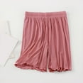 thumbnail image 2 of KyCheLot Women's Pajama Shorts Solid Color Comfy Wide Leg Elastic Waist Home Sleepwear Shorts, 2 of 5