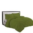 thumbnail image 3 of BedDecor 100% Egyptian Cotton 5PCs Pinch Pleated Duvet Set Solid Sage Color King / Cal-King Size, 3 of 5