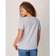 thumbnail image 2 of Hanes Perfect-T Women's V-Neck Cotton T-Shirt Light Steel M, 2 of 5