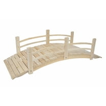 Shine Company Cedar Wood Garden Bridge with Handle Rails in Beige