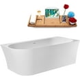 thumbnail image 2 of 67" Streamline G-48-217-BGL Soaking Glossy White Freestanding Tub and Tray With Internal Drain in Brushed Gold, 2 of 8