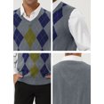 thumbnail image 6 of Unique Bargains Men's Argyle V Neck Slim Fit Sleeveless Knit Pullover Sweater Vests S Gray, 6 of 6