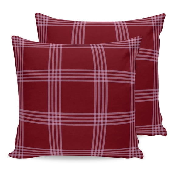 Pillow Covers 20x20 Set of 2, Red Checkered Throw Pillow Covers Decorative Couch Cushion Cover, Farmhouse Buffalo Plaid Modern Microfiber Soft Square Pillowcases for Bedroom Living Room Sofa